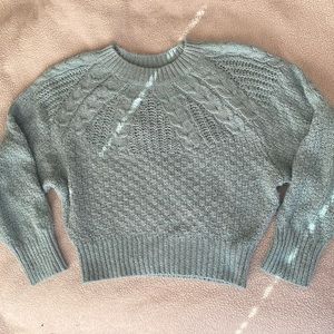 American Eagle soft blue-green oversized cropped sweater size M